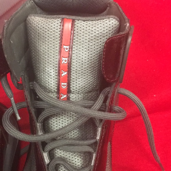 Prada Calzature Uomo Wine Grey Shoes, Size 9 - Picture 5 of 8